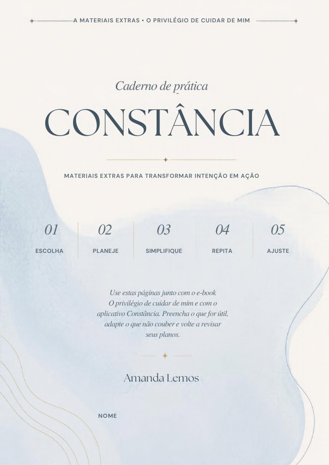 Capa do Caderno de prática Constância